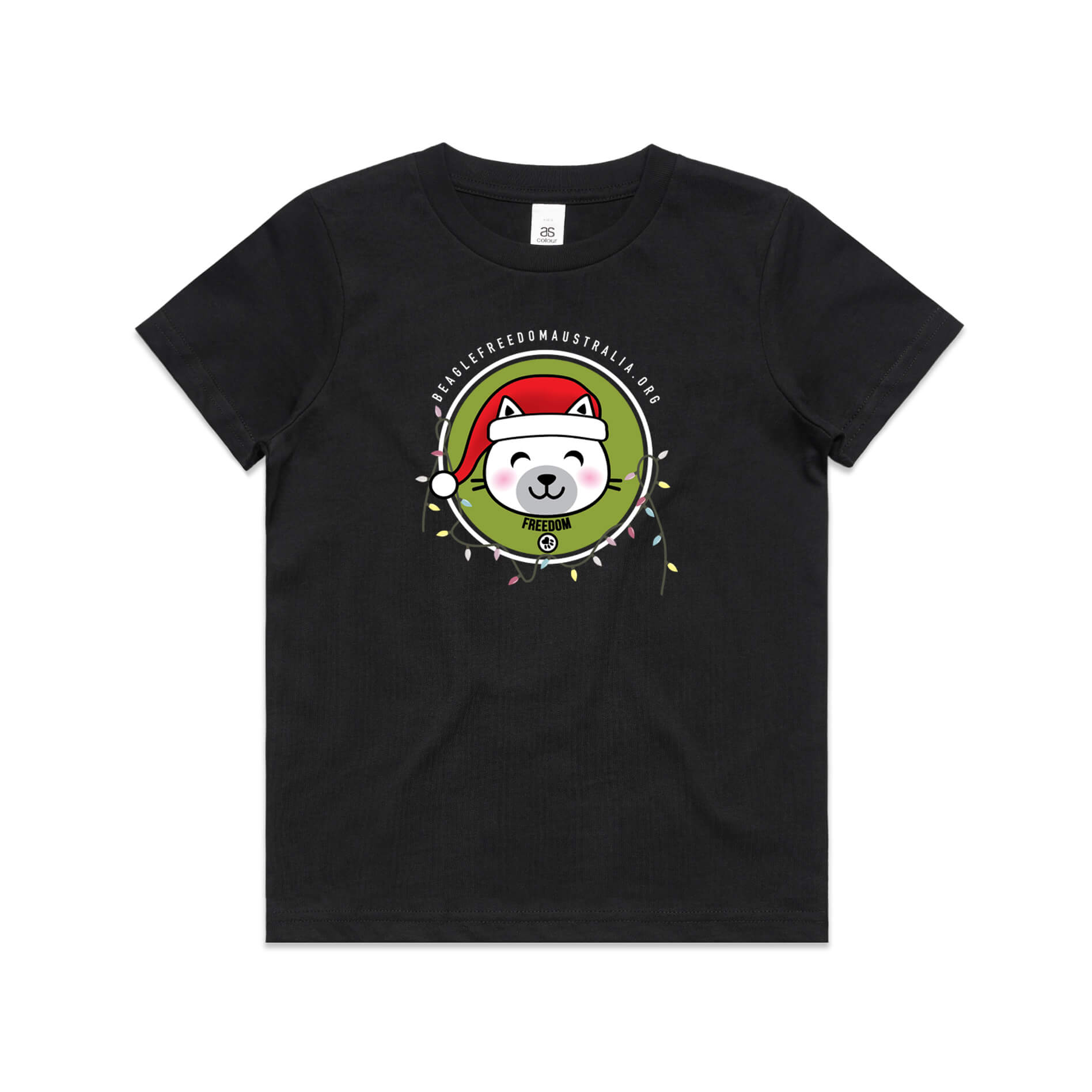 Beagle Freedom Australia Kids Christmas Cat Tee