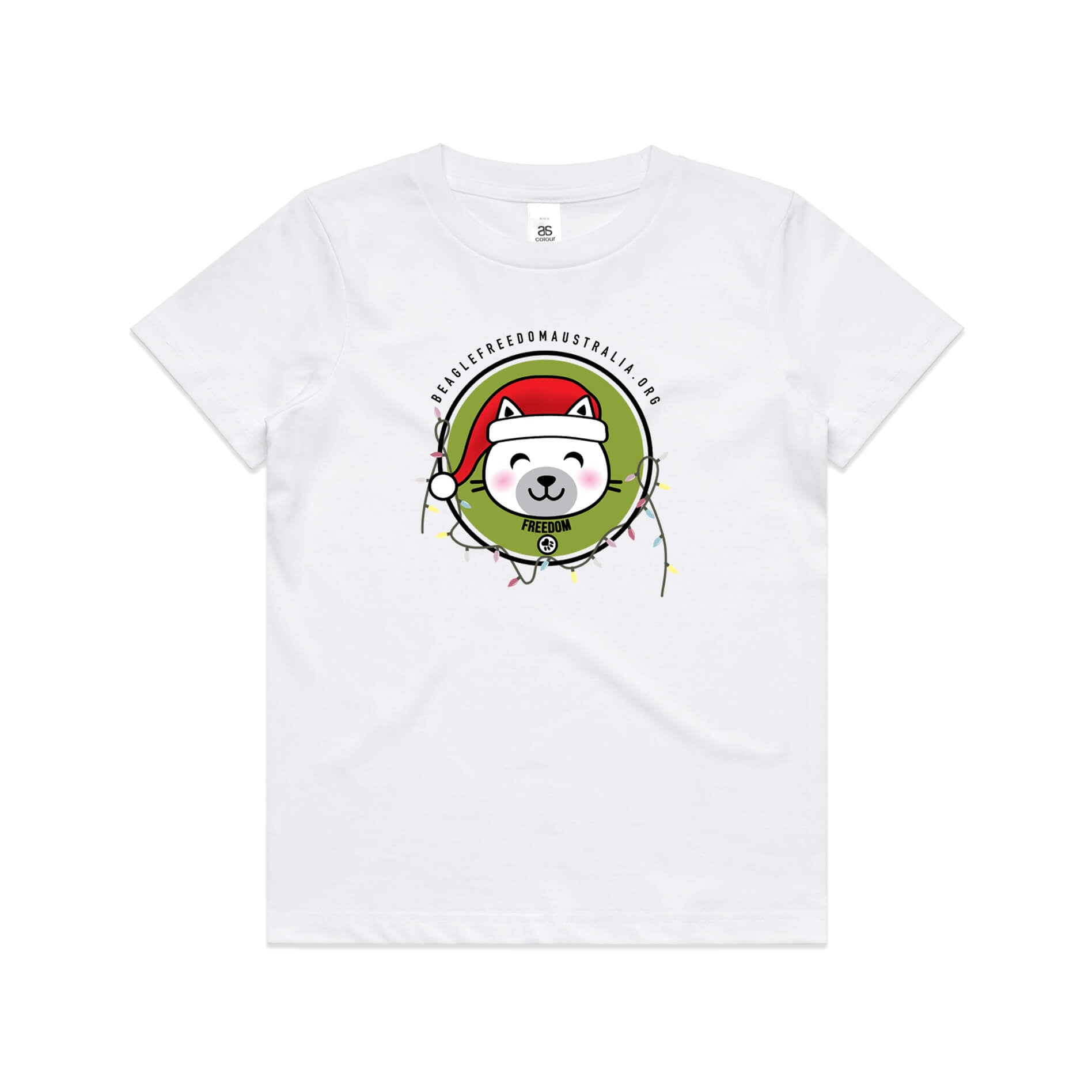Beagle Freedom Australia Kids Christmas Cat Tee
