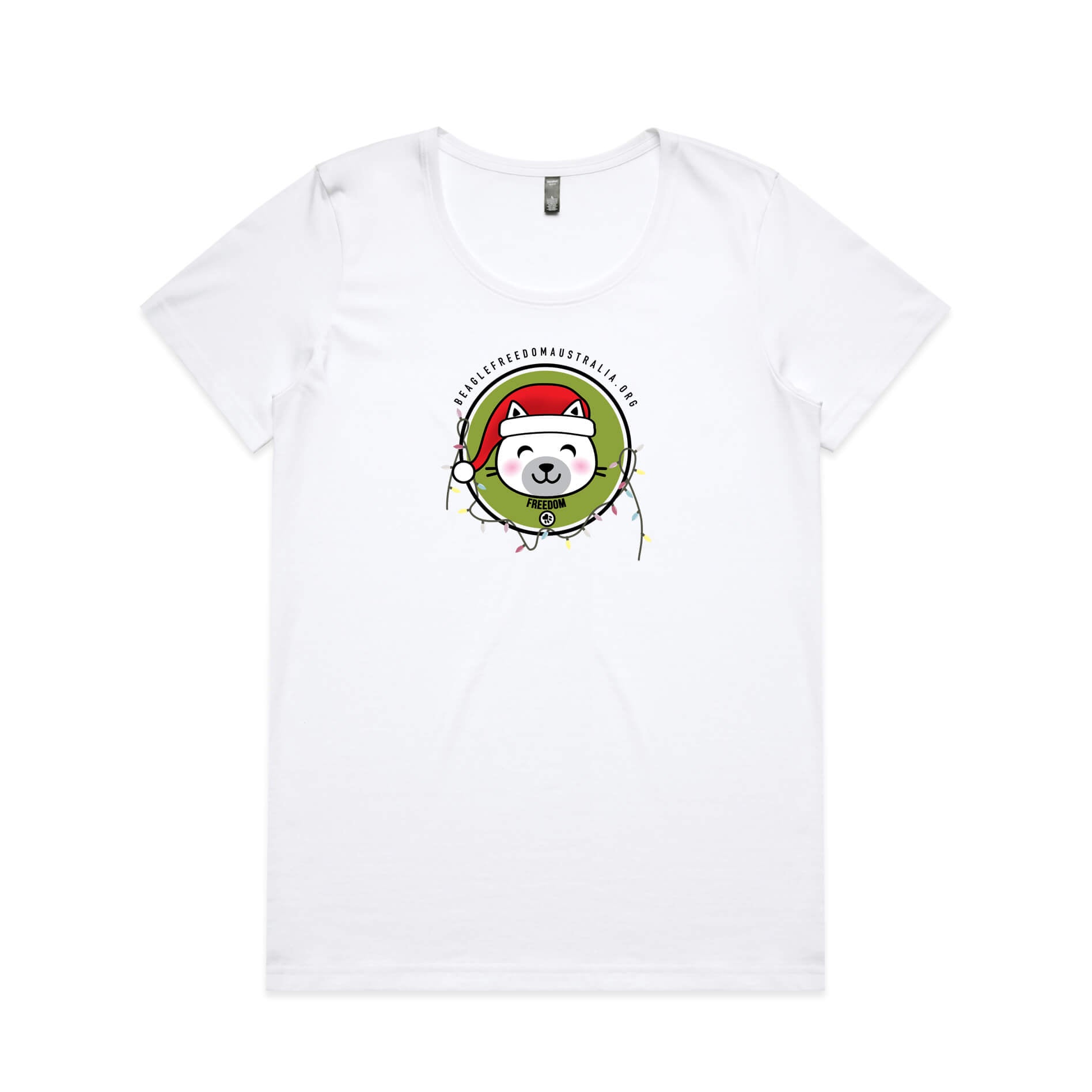 Beagle Freedom Australia Womens Christmas Cat Tee